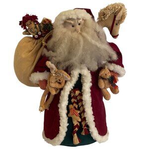 Folk Art Needle Felted Primitive Santa Claus Figurine Toys Sack Bunny Bear 12"